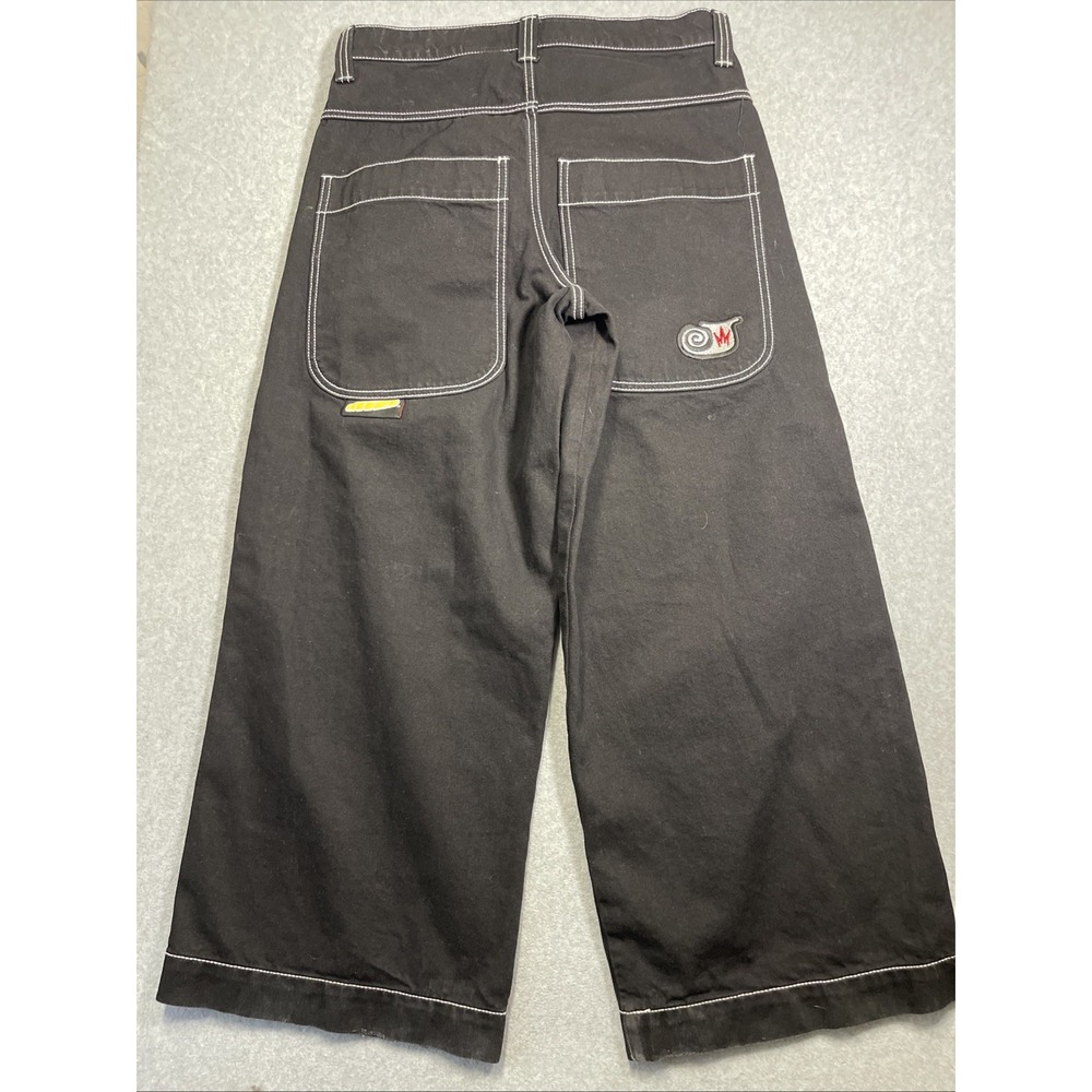 JNCO Twin Cannon 26" Wide Leg Black Denim Jeans 32x30 Originals Reissue